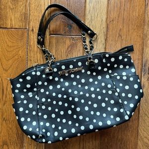 Betsey Johnson | Black & white polka dot | hand bag